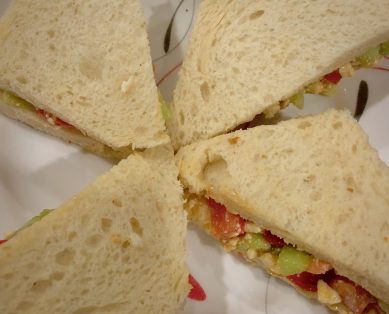 Sudanese Gibna Baida Sandwich